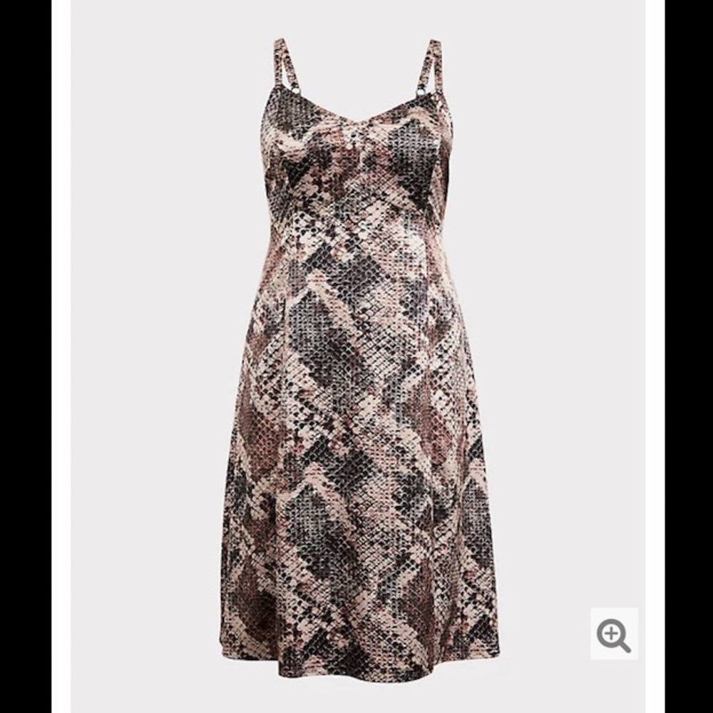 ✨torrid snakeskin print shiny slip dress✨
